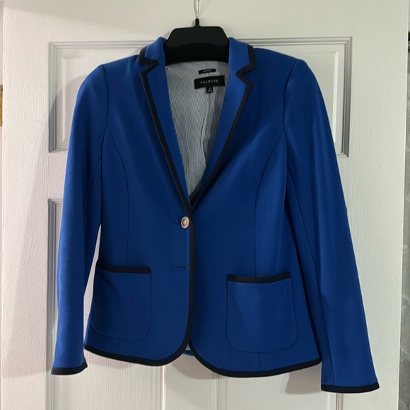 Talbots Jackets & Blazers - Talbots blue blazer with black piping accent and gold buttons